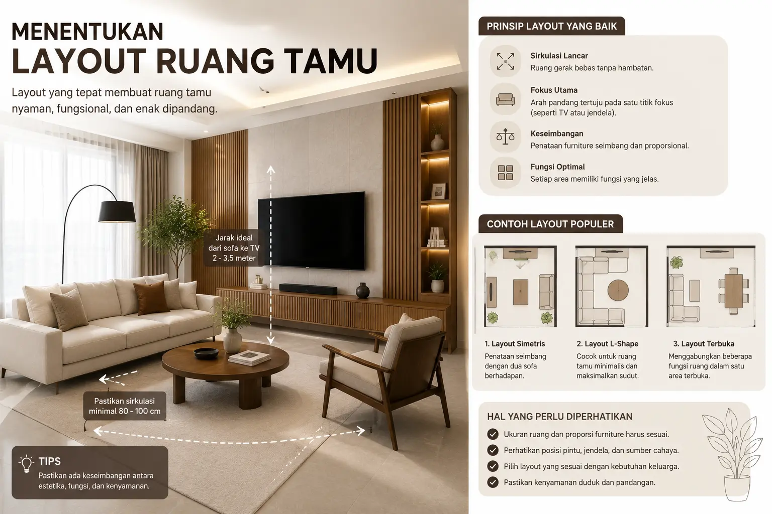 Contoh layout ruang tamu modern
