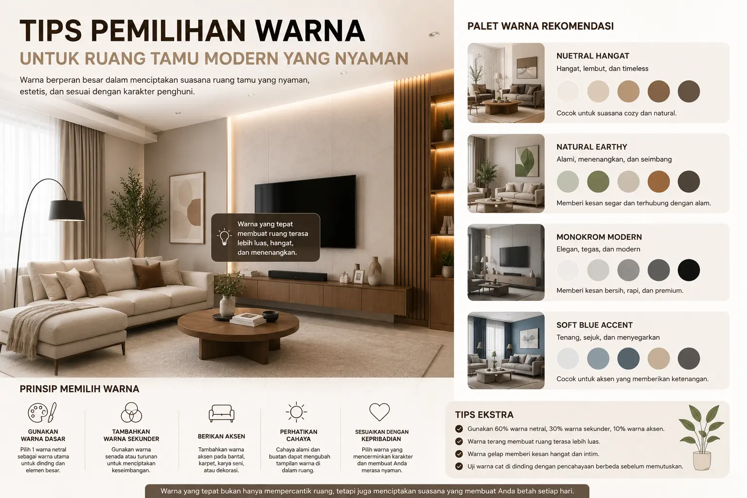 Interior dengan pencahayaan natural