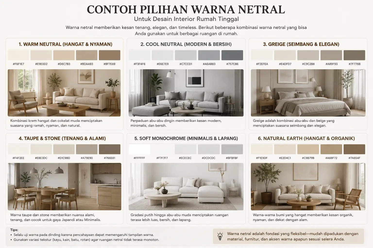 Cara Memilih Warna Netral yang Tepat untuk Interior