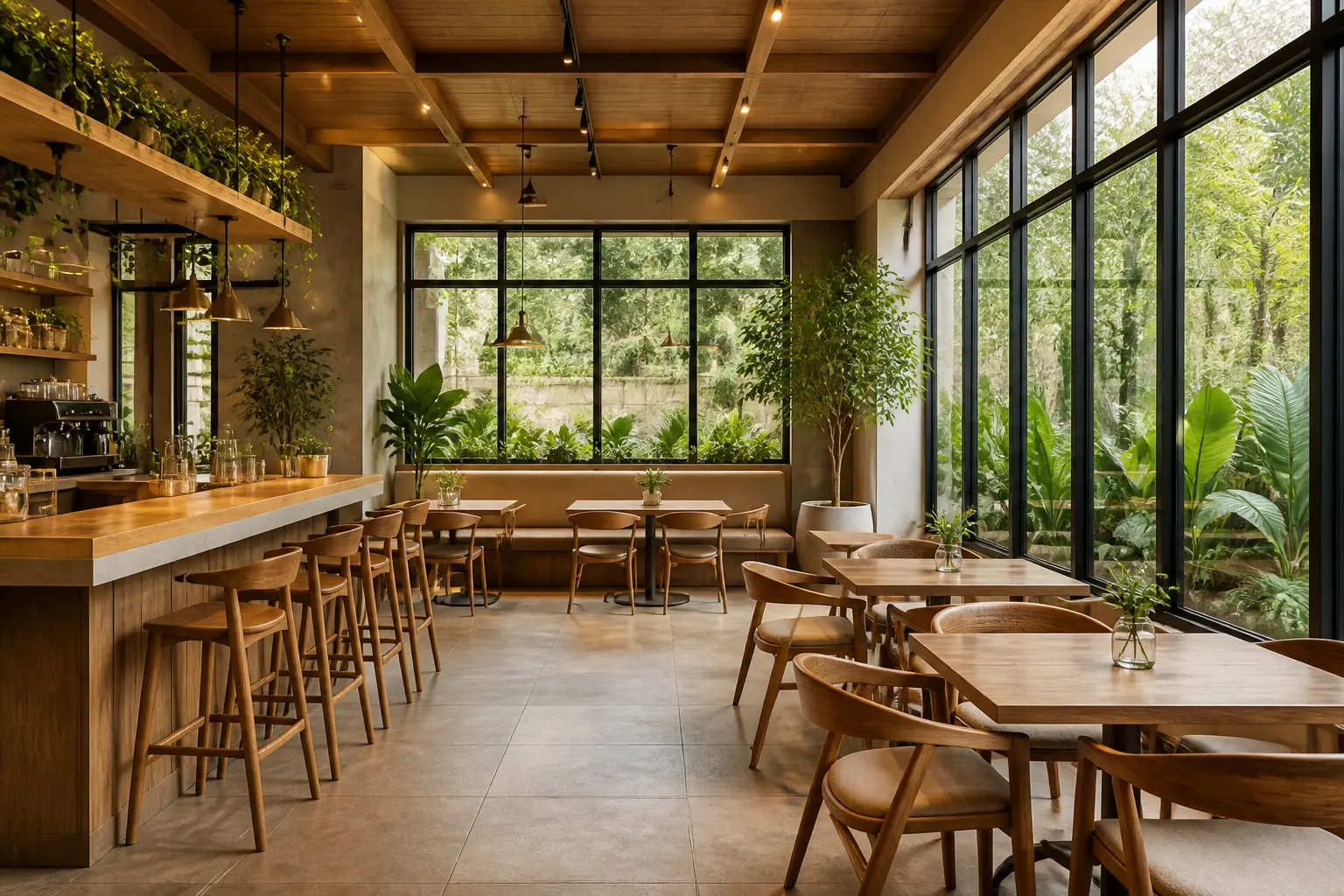 Cafe with Natural Accent oleh Rumahlebah Design Studio